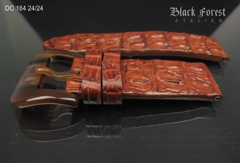 24mm Handmade Genuine Alligator Double Hornback Strap DC164 – image 3